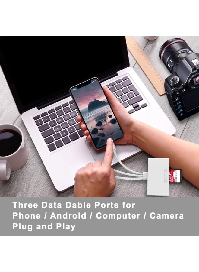 5-in-1 Memory Card Reader, USB OTG Adapter & SD Card Reader for i-Phone/i-Pad, USB C and USB A Devices with Micro SD & SD Card Slots, Supports SD/Micro SD/SDHC/SDXC/MMC - Image 4