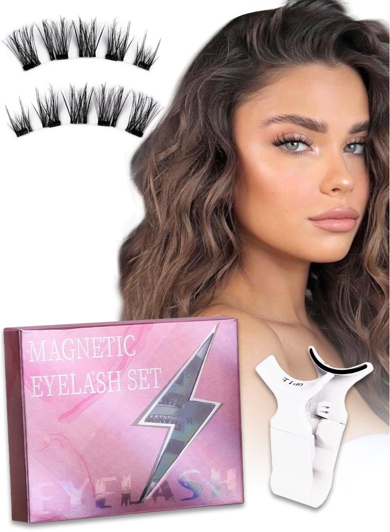 ميرتينج رموش مغناطيسية كاملة للعينين قابلة لإعادة الاستخدام مع أداة وضع، لا تحتاج إلى غراء، مجموعة رموش بمظهر طبيعي، سهلة الارتداء والإزالة CT04-7 - Image 2