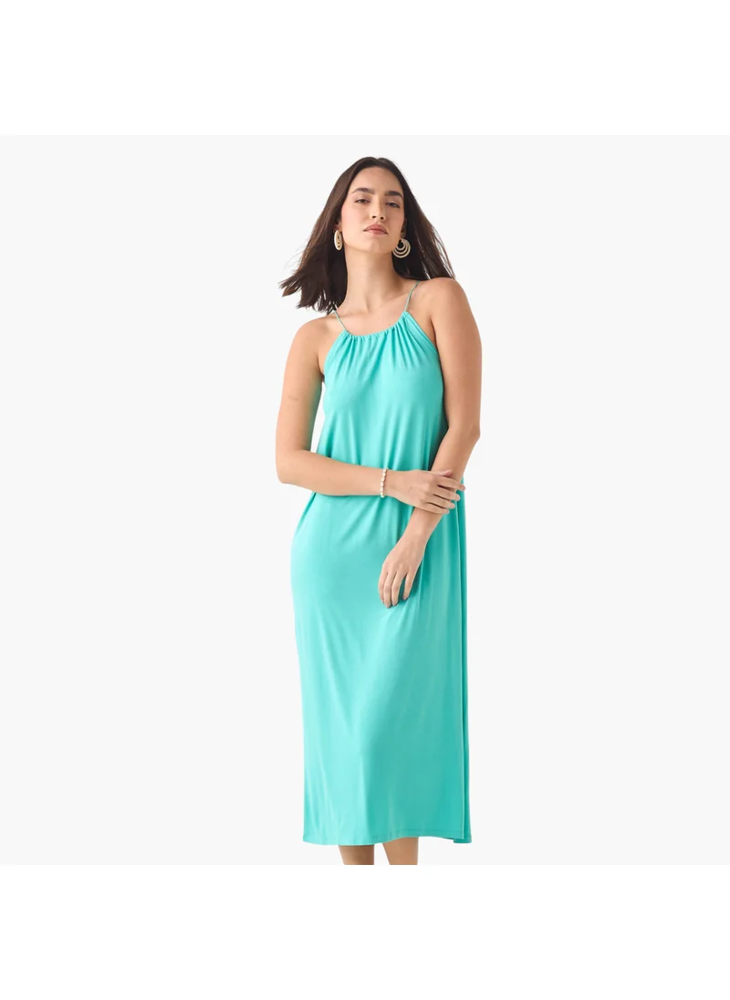 2Xtremz 2Xtremz Strappy Midi Dress with Round Neck