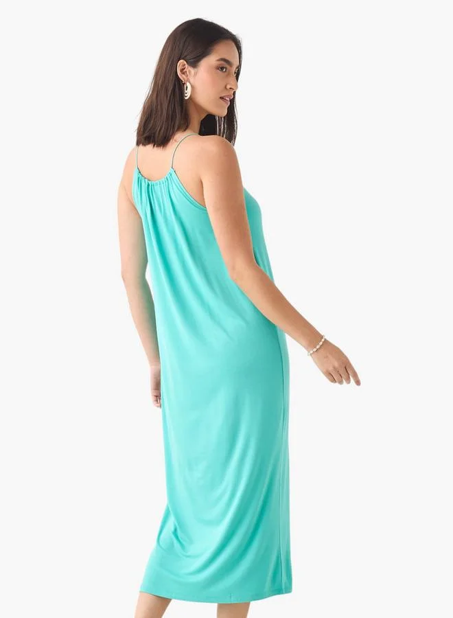 2Xtremz 2Xtremz Strappy Midi Dress with Round Neck