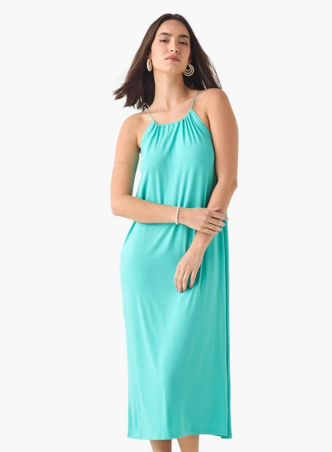 2Xtremz 2Xtremz Strappy Midi Dress with Round Neck