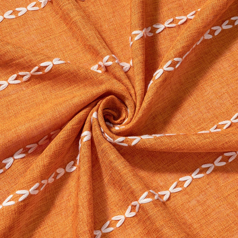 Mitovilla Orange Boho Fabric Startain Modern Farmhouse Cotton Cotton Cratains for Vintage Rustic Bathrate Decor - Image 3