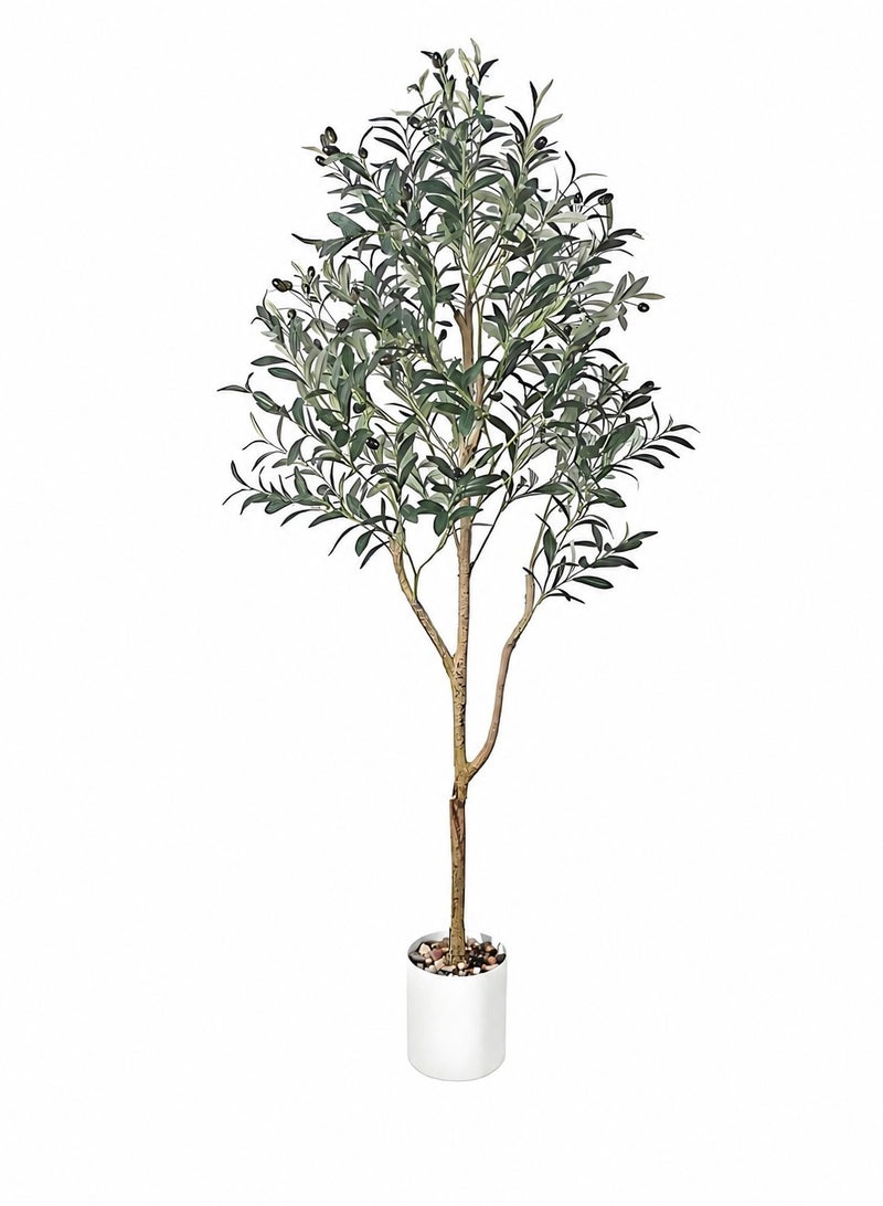 Zvezvia Artificial Olive Tree Tall Faux Plant with Fruits in Pot for Indoor Living Room Home Office Balcony Modern Decor - Image 5