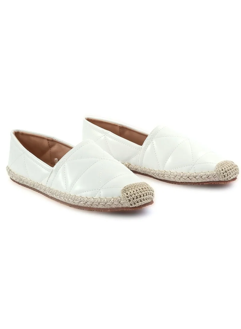 AMICA Alberta Quilted Leather Women's Slip On Casual Shoe Espadrilles