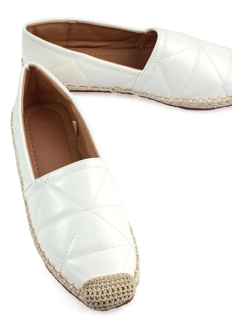 AMICA Alberta Quilted Leather Women's Slip On Casual Shoe Espadrilles