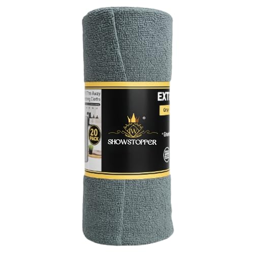 Showstopper Microfiber Cleaning Cloth Roll, Reusable Tear Away Microfiber Towels,Washable, Ultra Absorbent, Rags Cleaning, Dishcloths, Cleaning Cloth for Car, Home or Kitchen (20, Grey, 25cm X 25cm) - Image 1