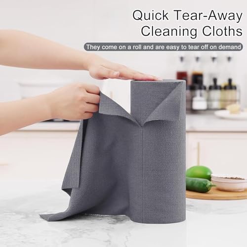 Showstopper Microfiber Cleaning Cloth Roll, Reusable Tear Away Microfiber Towels,Washable, Ultra Absorbent, Rags Cleaning, Dishcloths, Cleaning Cloth for Car, Home or Kitchen (20, Grey, 25cm X 25cm) - Image 5