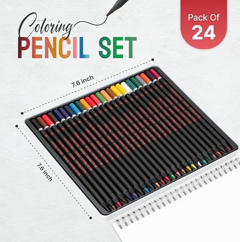 Black Widow Coloring Pencils for Adults – 24 Wax Soft Core Colored Pencils for Adult Coloring Books – Vibrant Color Pencil Set (Spider Set) - Image 2