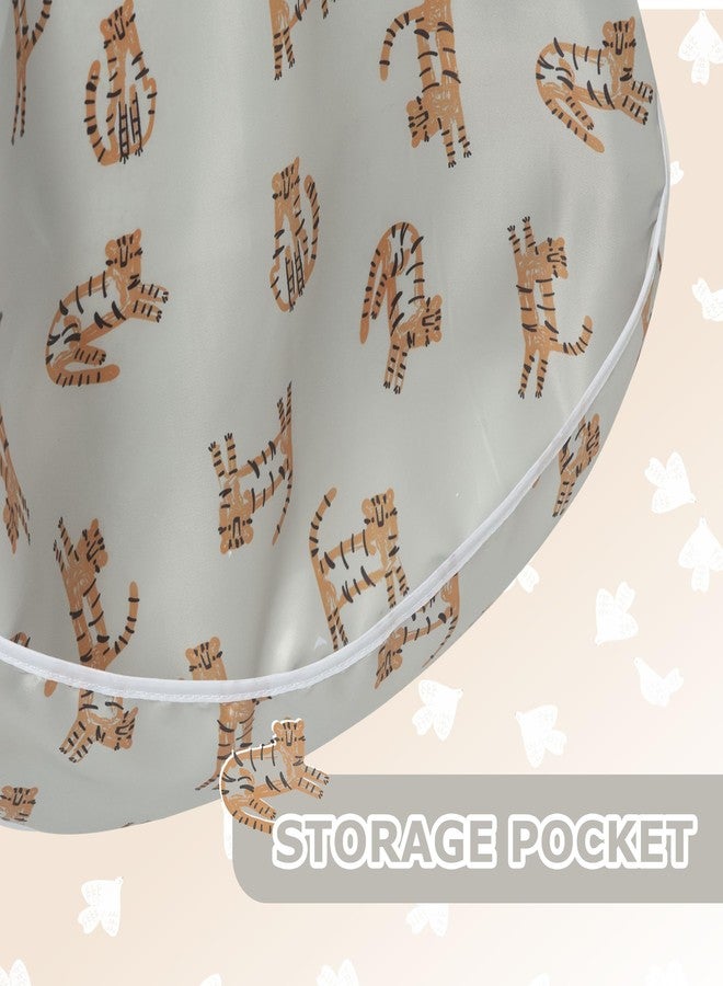 Little Dimsum Mess-Proof Baby Bibs|Infant Toddler Long Sleeve Waterproof Feeding Art Smock|Catching Food & Wipe Clean| Pack of 2 Colors - Image 3