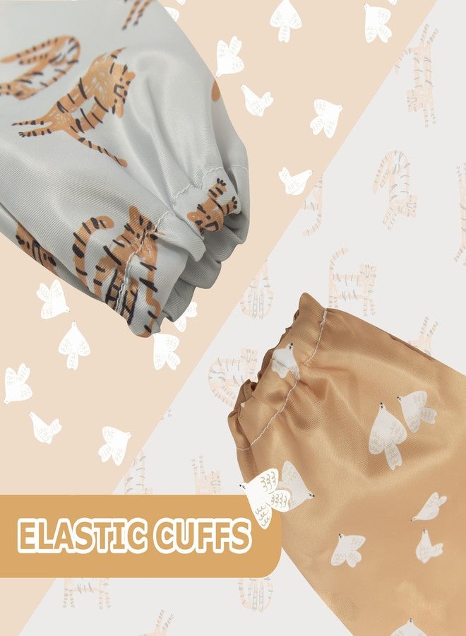 Little Dimsum Mess-Proof Baby Bibs|Infant Toddler Long Sleeve Waterproof Feeding Art Smock|Catching Food & Wipe Clean| Pack of 2 Colors - Image 2