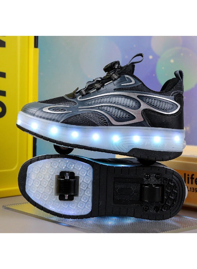 MIXSNOW Shoes with Wheels LED Light Shoes Skate Shoes Kids Gifts Boys Girls Shiny Roller Skates - Image 2