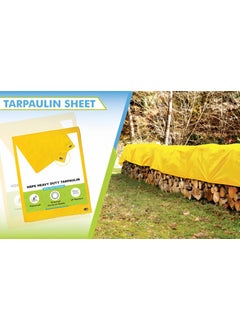 SR TRENDS SR TRENDS Tarpaulin Sheet Waterproof Tirpal Heavy Duty Poly Tadpatri Multipurpose 150 Gsm Plastic Cover Tharpai Thadika Tarp Yellow 12 X 10 Ft  - Image 4