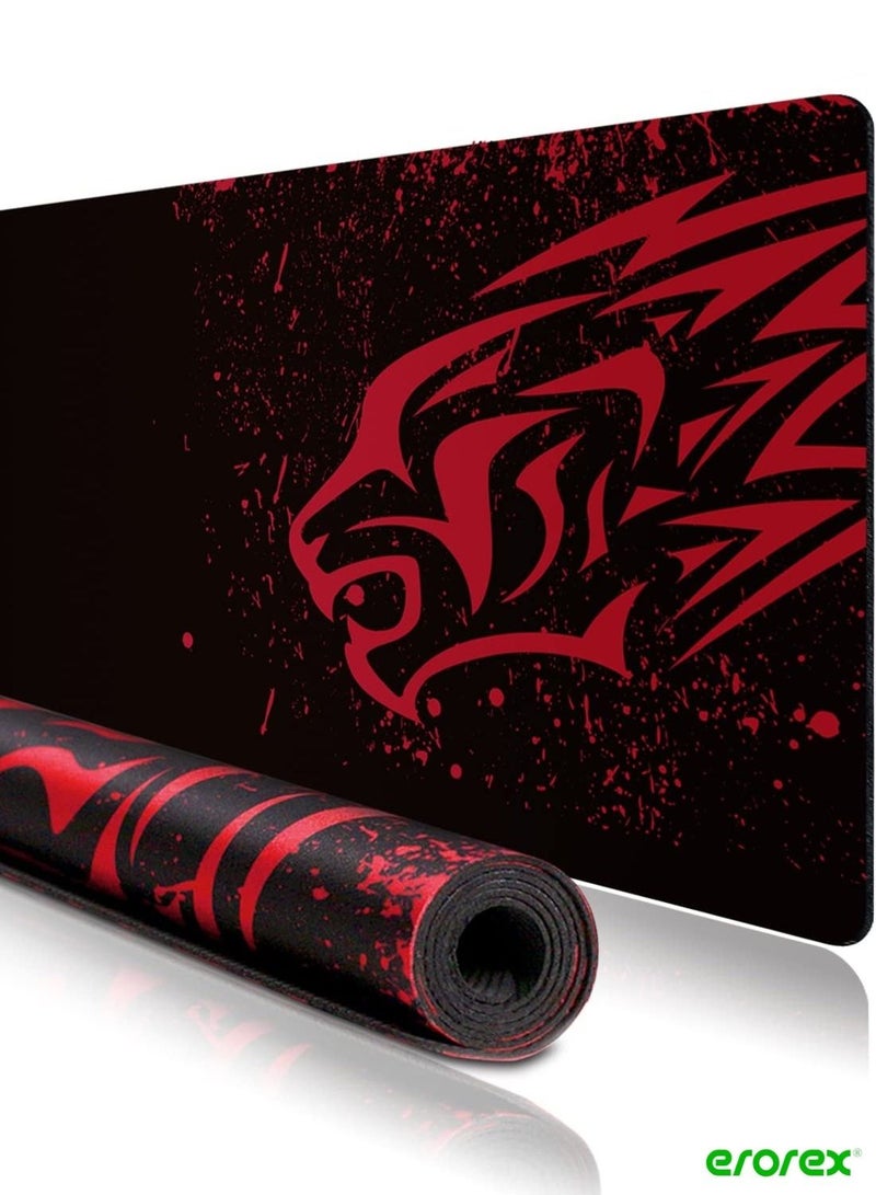 إيروريكس لوحة ماوس ألعاب كبيرة ممتدة XL سميكة قاعدة مطاطية مانعة للانزلاق لوحة ماوس الفئران سطح قماش ناعم لوحة مفاتيح لوحة الماوس لأجهزة الكمبيوتر حجم أحمر 700300 2 مم - Image 1
