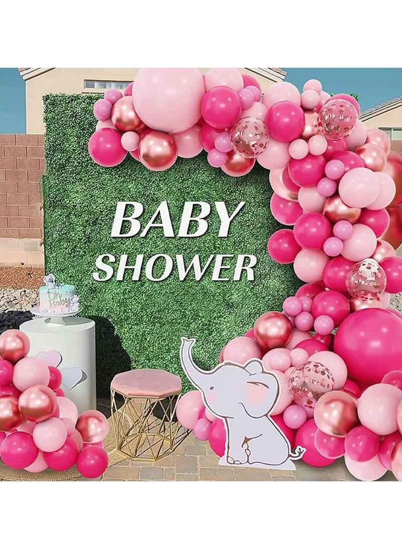 الوردي بالون اكليلا من الزهور قوس عدة ، 103 قطعة بالون الوردي الساخن اكليلا من الزهور عدة ، مع بالون الوردي الساخن ، وارتفع الذهب بالون قصاصات الورق متعددة الألوان ، ومناسبة لحفلة عيد ميلاد فتاة ، بيبي دش الديكور ، الزفاف ، عيد الحب ، دش العروس - Image 5