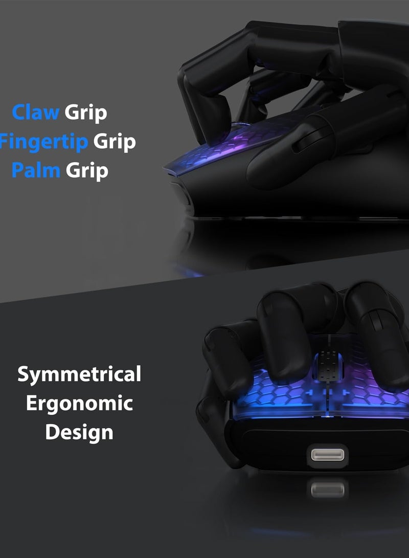 Attack Shark X5 Wireless Gaming Mouse with Tri-Modes BT 5.1/2.4Ghz/USB-C,Lightweight 49g,PAW3212 Optical Sensor,Rechargeable Battery,RGB LED Honeycomb Mice for PC/Tablet/Desktop/Office/Games - Image 4