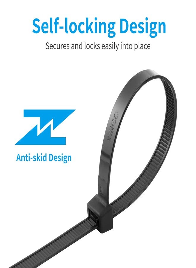 XINGO Black Cable Ties Heavy Duty 20 PCS, 1500mm x 9mm Long with 80 KGS Ultra Strong Tensile Strength, Large UV Resistant Cable Ties Extra Long Tie Wraps for Outdoor Use… - Image 3