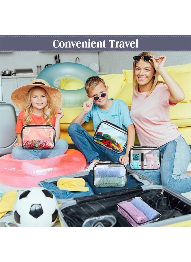 Sanwuta 100 PCS Clear Makeup Bags 7.1 X 1.6 X 5.5 in Bulk Travel Toiletry Bags Tsa Approved Clear Cosmetic Bag Transparent Cosmetic Pouches with Zipper for Vacation (Black)  - Image 3