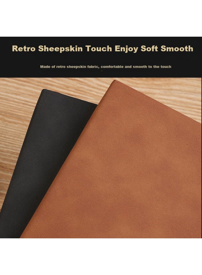 elifo Yilifeng Customizable A5 Faux Leather Notebook Thickened Notepad Stationery For Students Diary Adult Office Business Meeting Record Book Sheepskin Black 1pc - Image 3