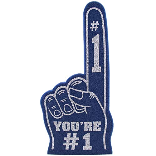 FUNSTITUTION Giant Foam Finger 18 Inch- You're Number 1 Foam Hand for All Occasions - Cheerleading for Sports - Exciting Vibrant Colors use as Celebration Pom Poms- Great for Sports Events Games School Business - Image 1