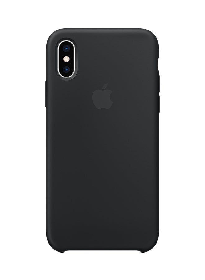 ابل  غطاء حماية من السيليكون لهاتف آيفون XS أسود - Image 1