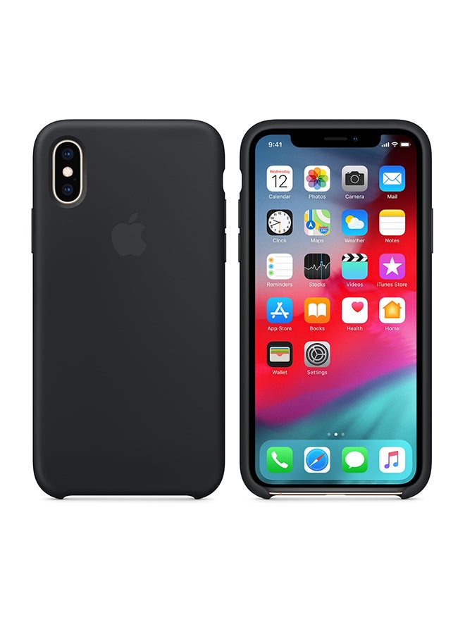 ابل  غطاء حماية من السيليكون لهاتف آيفون XS أسود - Image 2