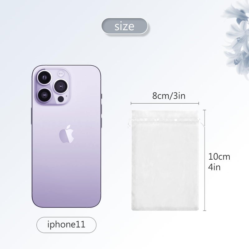 FUNFERY 100 Pcs White Organza Bags 3x4 in, Small Mesh Drawstring Gift Bags for Sachet, Jewelry, Wedding Favor, Candy Goodie Treat Bag,Easter Day - Image 2