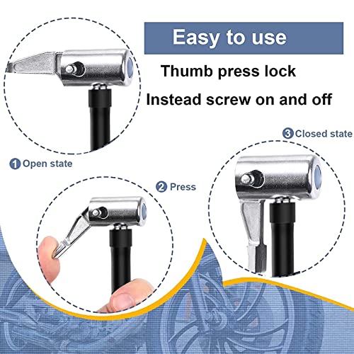 Melphan-Auto 2PCs Air Inflator Hose Adapter Convert Twist On Connection to Lock On Connection, Locking Air Chuck with Hose and Standard Tire Valve Fine Thread - Image 3