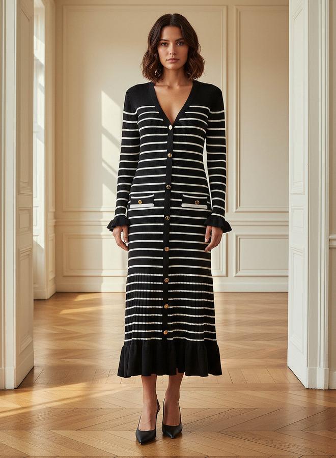 تواكستريمز فستان ميدي  بياقة على شكل - Image 1