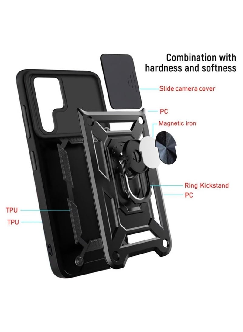 Case for Infinix Note 50 Pro+, TPU+PC [Built-in Kickstand] Dual-Layer Design Heavy Duty Protection Phone Case (Black) - Image 2