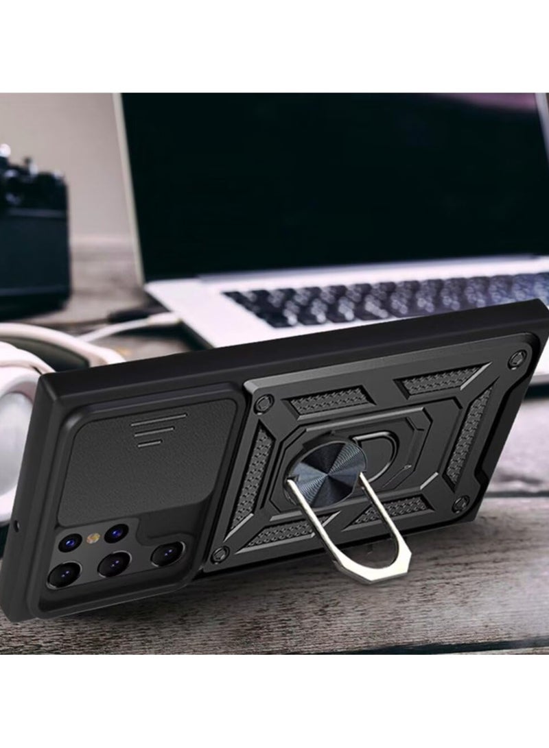 Case for Infinix Note 50 Pro+, TPU+PC [Built-in Kickstand] Dual-Layer Design Heavy Duty Protection Phone Case (Black) - Image 4