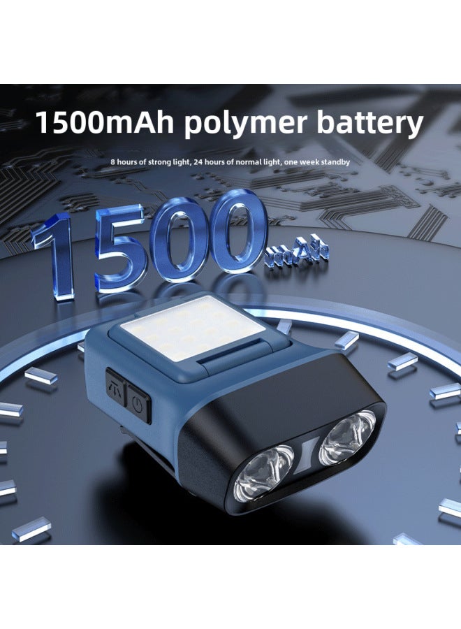 إسكدنيا في الهواء الطلق قبعة كليب ضوء التعريفي ليلة الصيد ضوء الصيد المصباح شحن خفيف الوزن مثبت على الرأس مقاوم للماء ضوء أحمر ساطع ضوء الطوارئ اللون: أبيض لؤلؤي】 - Image 3