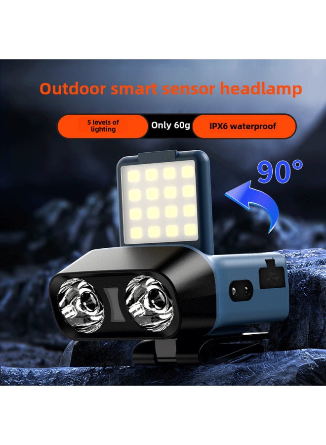 إسكدنيا في الهواء الطلق قبعة كليب ضوء التعريفي ليلة الصيد ضوء الصيد المصباح شحن خفيف الوزن مثبت على الرأس مقاوم للماء ضوء أحمر ساطع ضوء الطوارئ اللون: أبيض لؤلؤي】 - Image 2