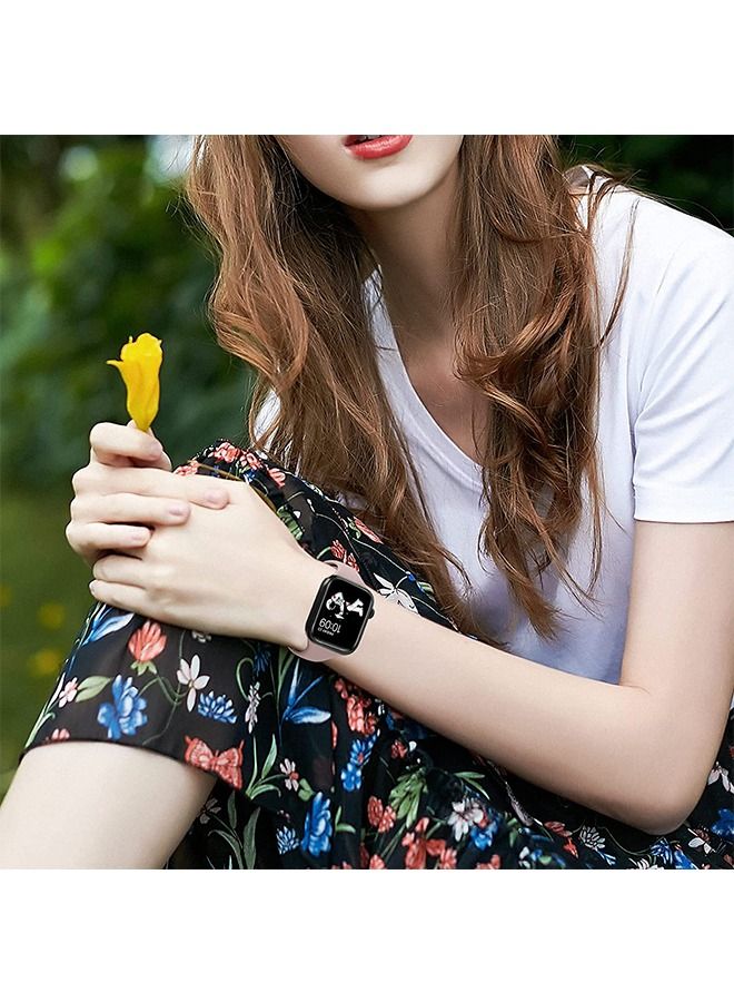 Soft Silicone Slim Thin Narrow Replacement Strap Compatible For Apple Watch SE Series 8/7/6/5/4/3/2/1 (Pink Sand, 38mm/40mm/41mm)
