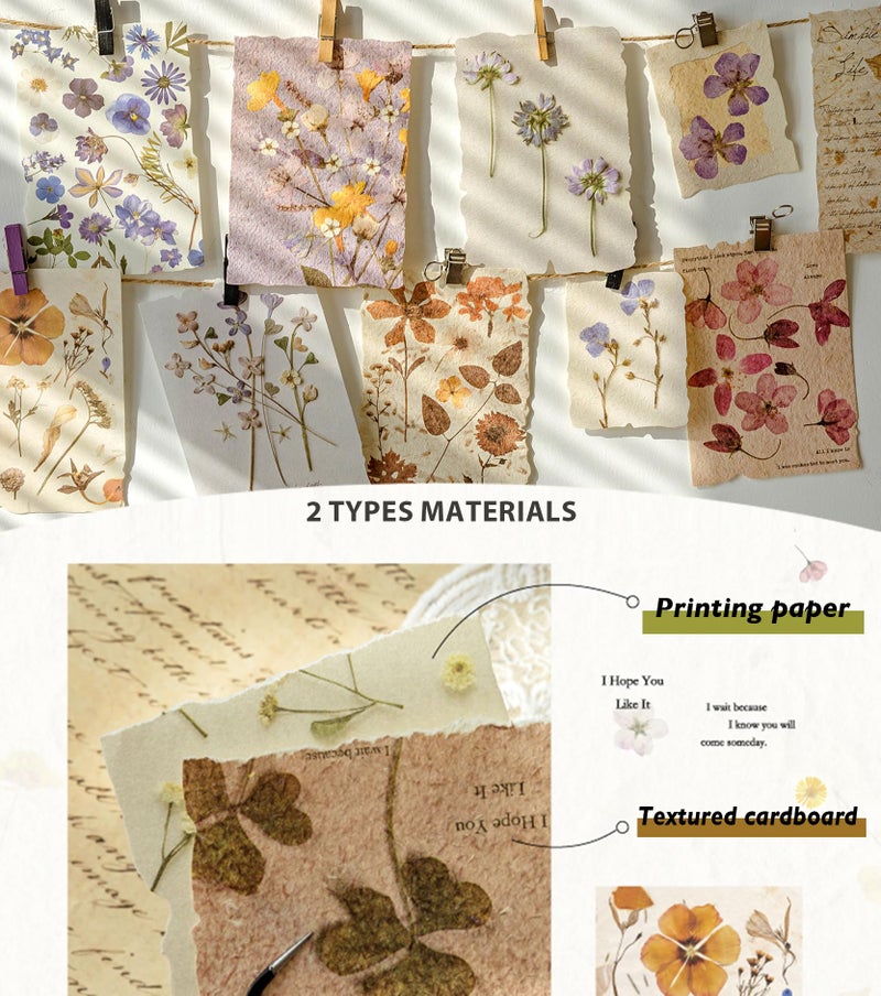 K Kattone 120Pcs Floral Textured Scrapbook Paper - 4 pack Embossed Rice Decoupage Paper Craft Special Mixed for Scrapbooking Junk Journaling Supplies Planner Bullet Cards Making Collage Decorative DIY Materials - Image 5
