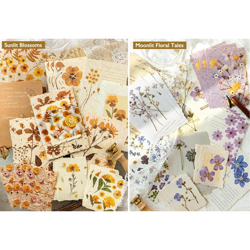 K Kattone 120Pcs Floral Textured Scrapbook Paper - 4 pack Embossed Rice Decoupage Paper Craft Special Mixed for Scrapbooking Junk Journaling Supplies Planner Bullet Cards Making Collage Decorative DIY Materials - Image 3