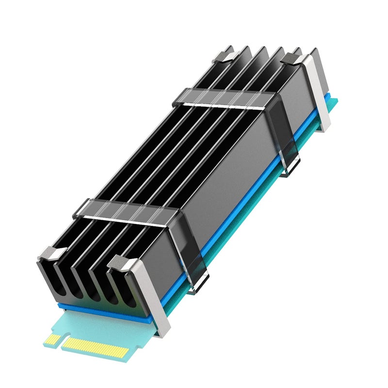 GLOTRENDS M2 Heatsink Kits with Thermal Pad for 2280 M2 SSD Fit for Desktop PC Installation 22x70x10mm Aluminum Body - Image 2
