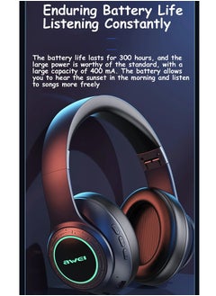 Awei Over Ear Wireless Headphones,HiFi Stereo Bluetooth 5.3 Gaming Headset with Mic Colorful Light for Gaming  - Image 3