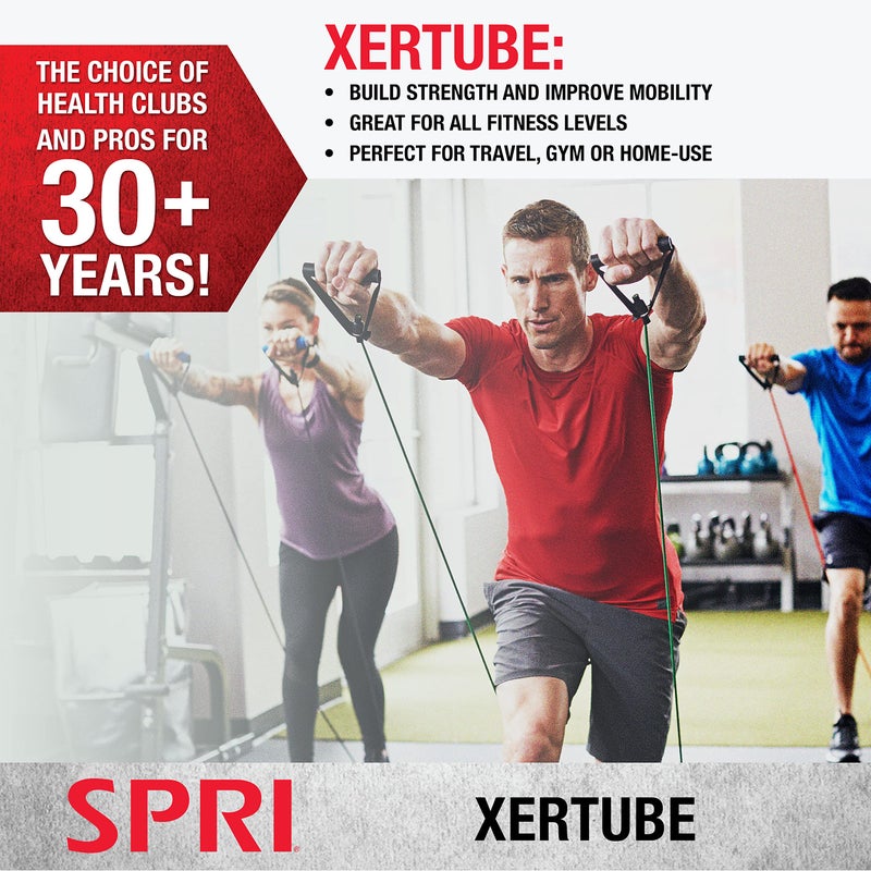 SPRI SPRI Xertube Resistance Bands with Handles – All Exercise Cords Sold Separately with Home Gym Workout Fitness Door Anchor Attachment Option - Image 2