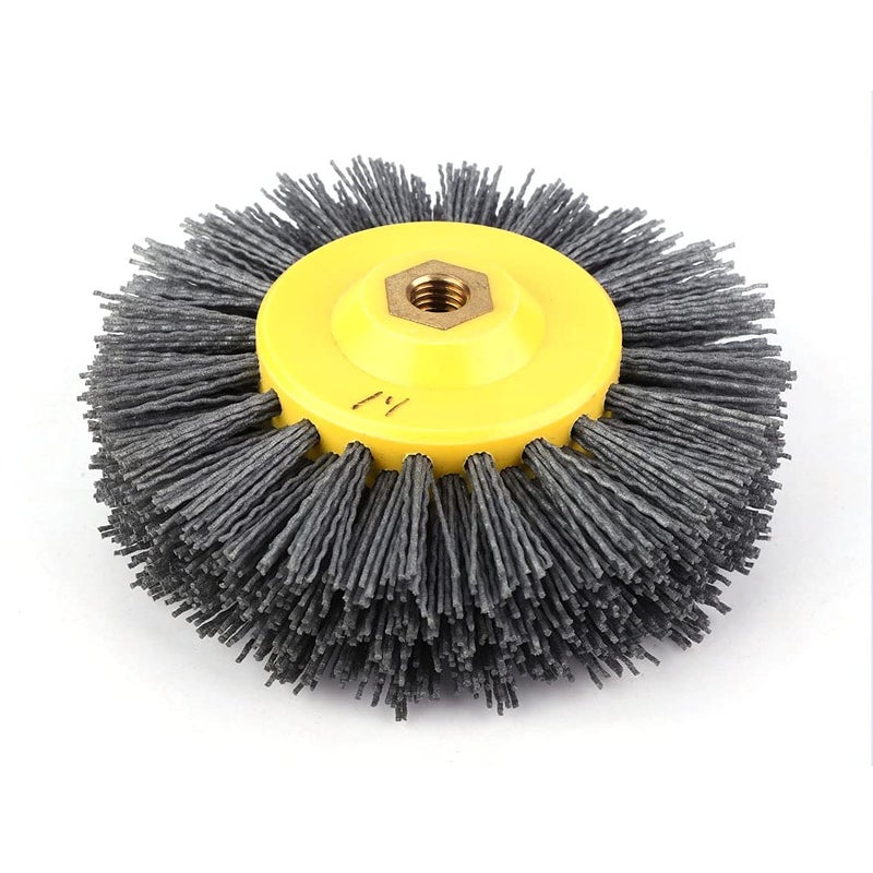 sive Wire Drawing Wheel B, Polishing Wheel for que S Wood, 150mm Wire B with Thread, Burnishing Polishing for D, Debur and en Floors (120#) - Image 1