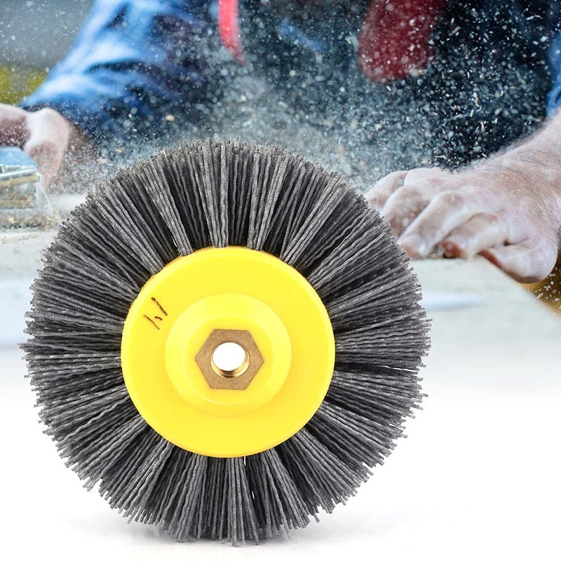 sive Wire Drawing Wheel B, Polishing Wheel for que S Wood, 150mm Wire B with Thread, Burnishing Polishing for D, Debur and en Floors (120#) - Image 4