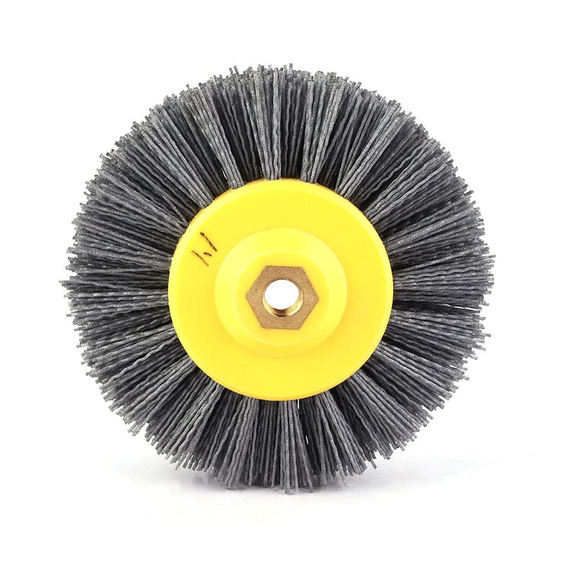 sive Wire Drawing Wheel B, Polishing Wheel for que S Wood, 150mm Wire B with Thread, Burnishing Polishing for D, Debur and en Floors (120#) - Image 5