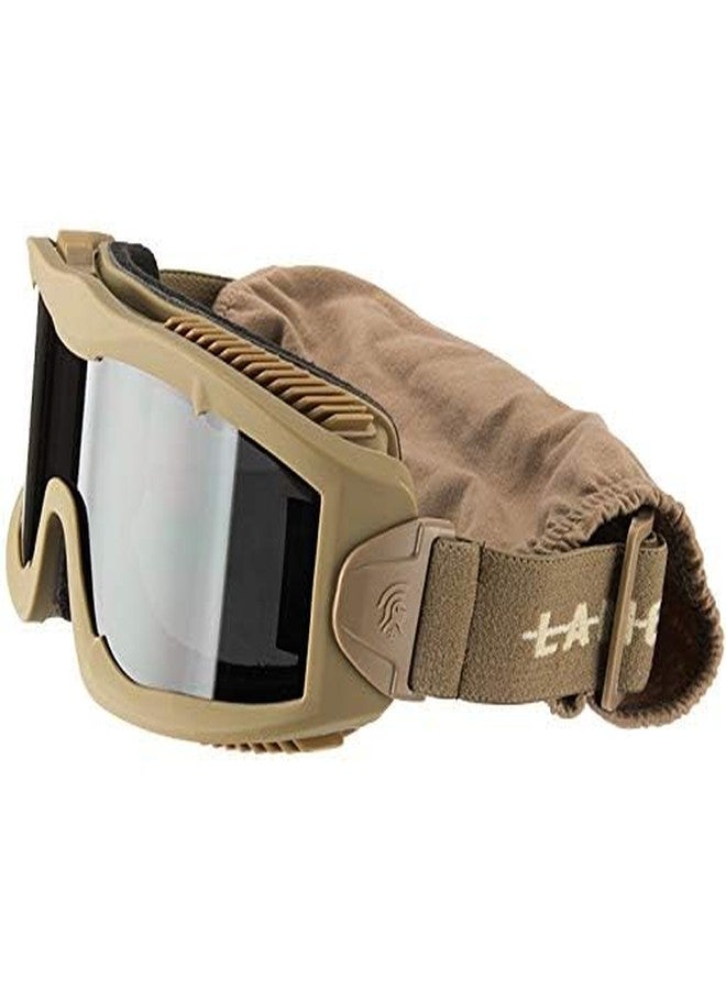 Lancer Tactical AERO 3mm Thick Dual Pane Lens Eye Protection Safety Goggle System ANSI Z87 1 Rated Industry Standard Panel Ventilated w/Anti-Scratch Shield Fully Adjustable (Tan, Smoke) - Image 2