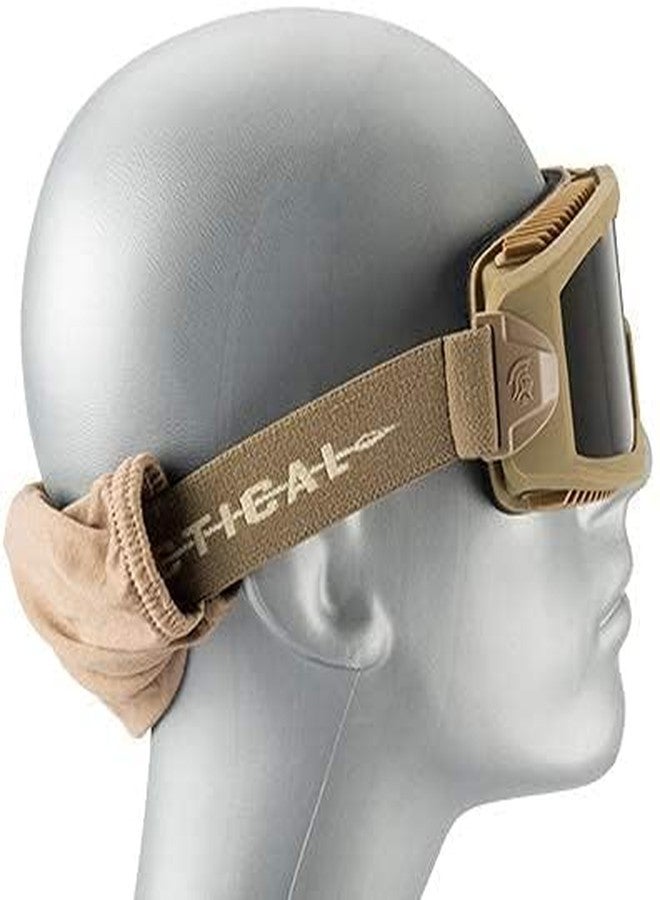 Lancer Tactical AERO 3mm Thick Dual Pane Lens Eye Protection Safety Goggle System ANSI Z87 1 Rated Industry Standard Panel Ventilated w/Anti-Scratch Shield Fully Adjustable (Tan, Smoke) - Image 5
