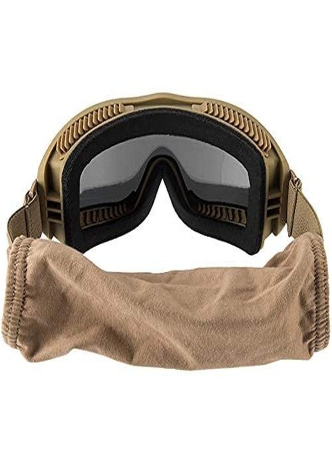 Lancer Tactical AERO 3mm Thick Dual Pane Lens Eye Protection Safety Goggle System ANSI Z87 1 Rated Industry Standard Panel Ventilated w/Anti-Scratch Shield Fully Adjustable (Tan, Smoke) - Image 3