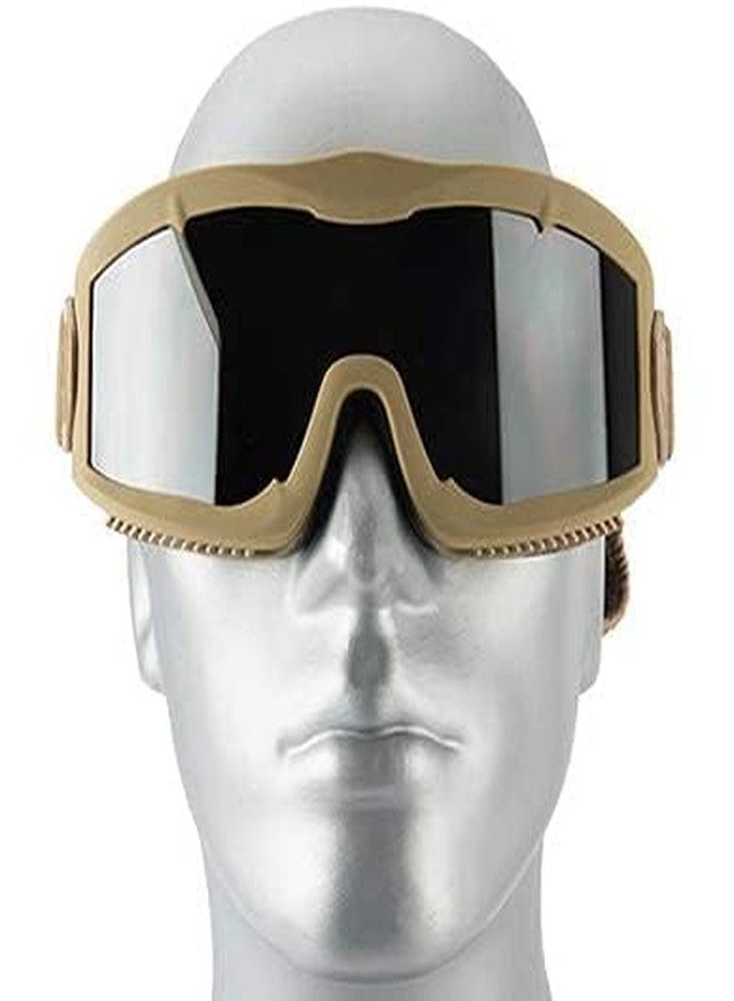 Lancer Tactical AERO 3mm Thick Dual Pane Lens Eye Protection Safety Goggle System ANSI Z87 1 Rated Industry Standard Panel Ventilated w/Anti-Scratch Shield Fully Adjustable (Tan, Smoke) - Image 4