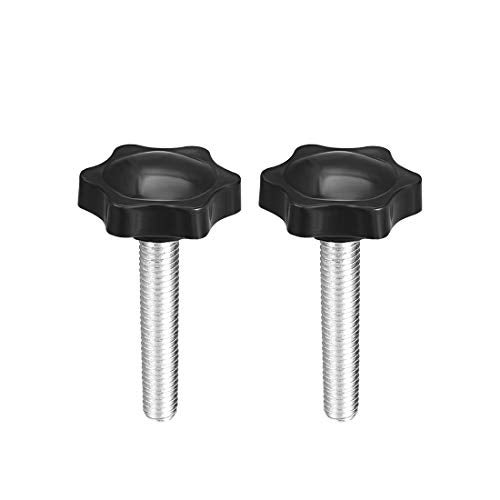 uxcell Clamping Screw Knob, 38mm Dia Plum Hex Shaped Grips Star Knob M8 x 40mm Male Thread, 2pcs - Image 1