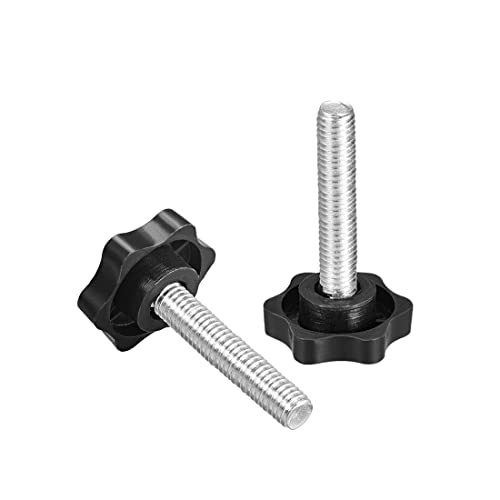 uxcell Clamping Screw Knob, 38mm Dia Plum Hex Shaped Grips Star Knob M8 x 40mm Male Thread, 2pcs - Image 3
