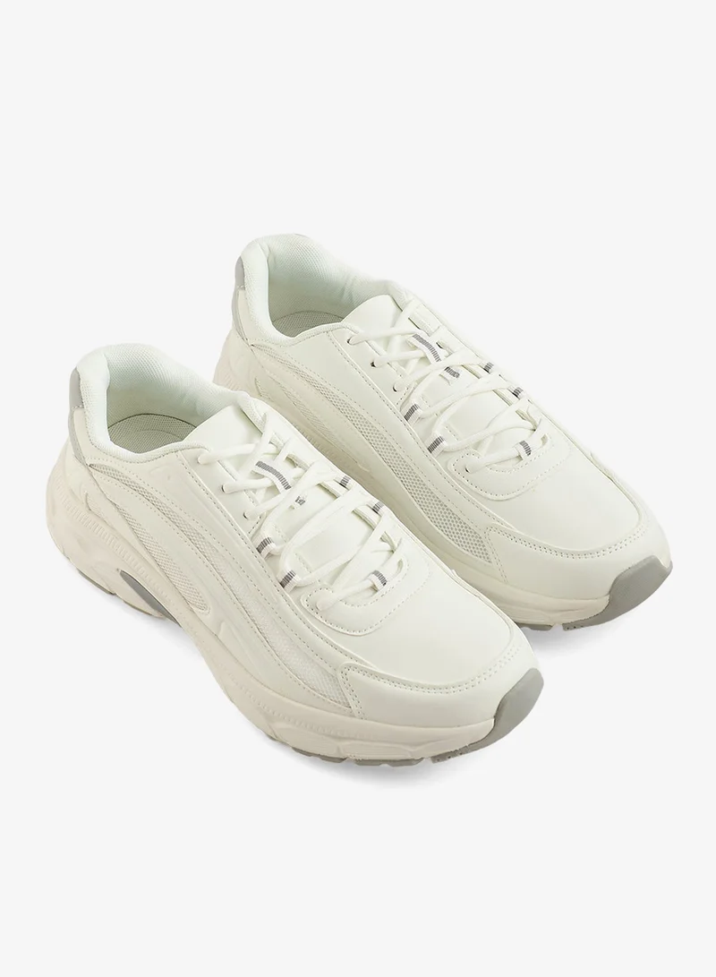 REDTAG Men Grey Textured Trainers