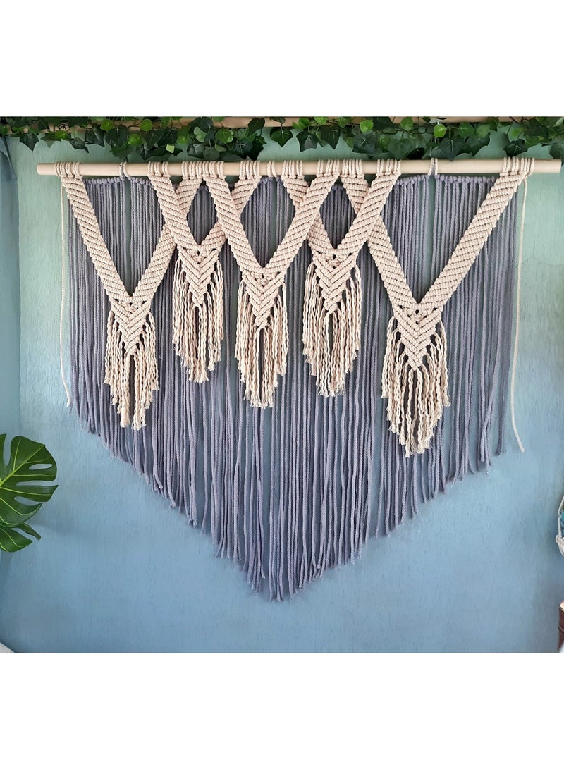 Antikiano An elegant handmade macrame piece, carefully crafted from natural cotton threads. It combines simplicity and beauty in a modern bohemian design. Featuring balanced knots and fine details, it adds a unique artistic touch to any space. Perfect for decorating walls in bedrooms, living rooms, or hallways, and also makes a special gift for lovers of handmade decor and boho style. - Image 4