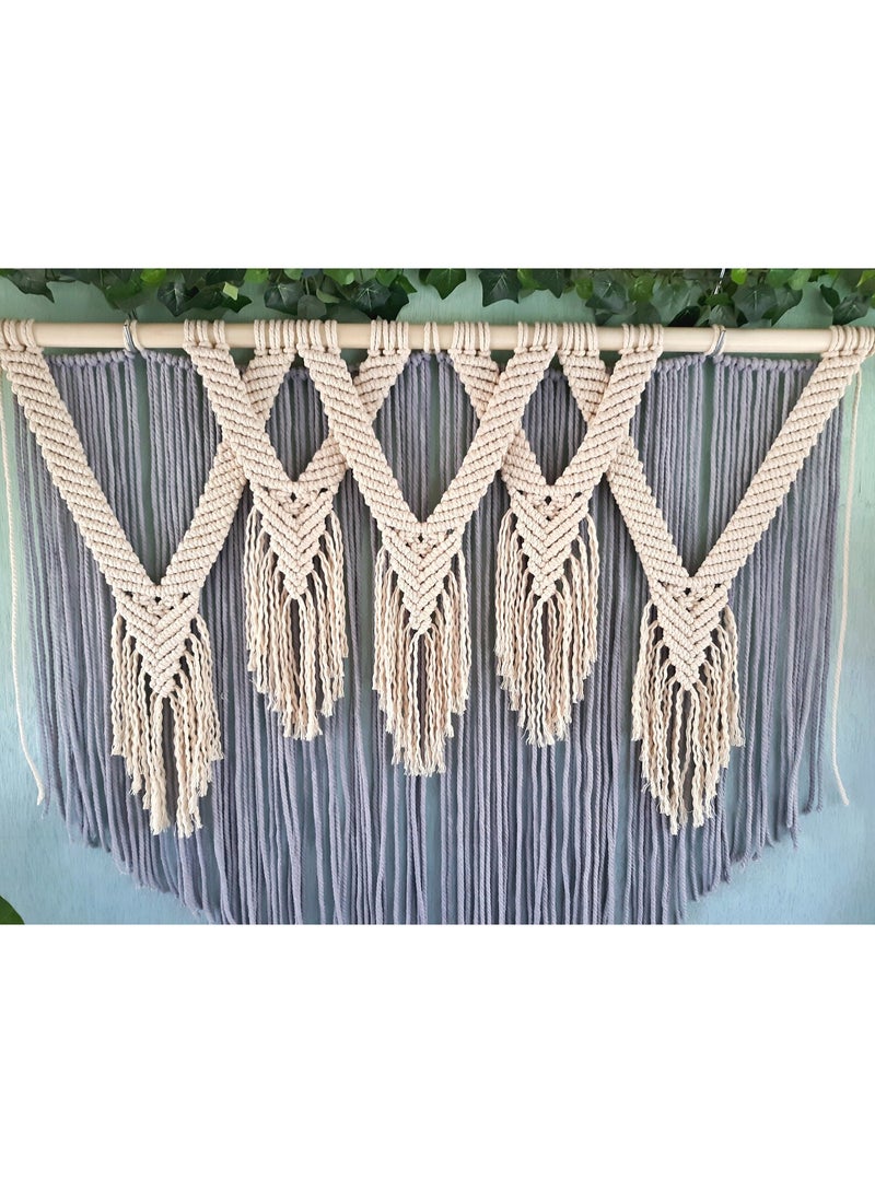 Antikiano An elegant handmade macrame piece, carefully crafted from natural cotton threads. It combines simplicity and beauty in a modern bohemian design. Featuring balanced knots and fine details, it adds a unique artistic touch to any space. Perfect for decorating walls in bedrooms, living rooms, or hallways, and also makes a special gift for lovers of handmade decor and boho style. - Image 3